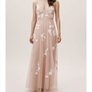 Blush and Floral Formal Dress